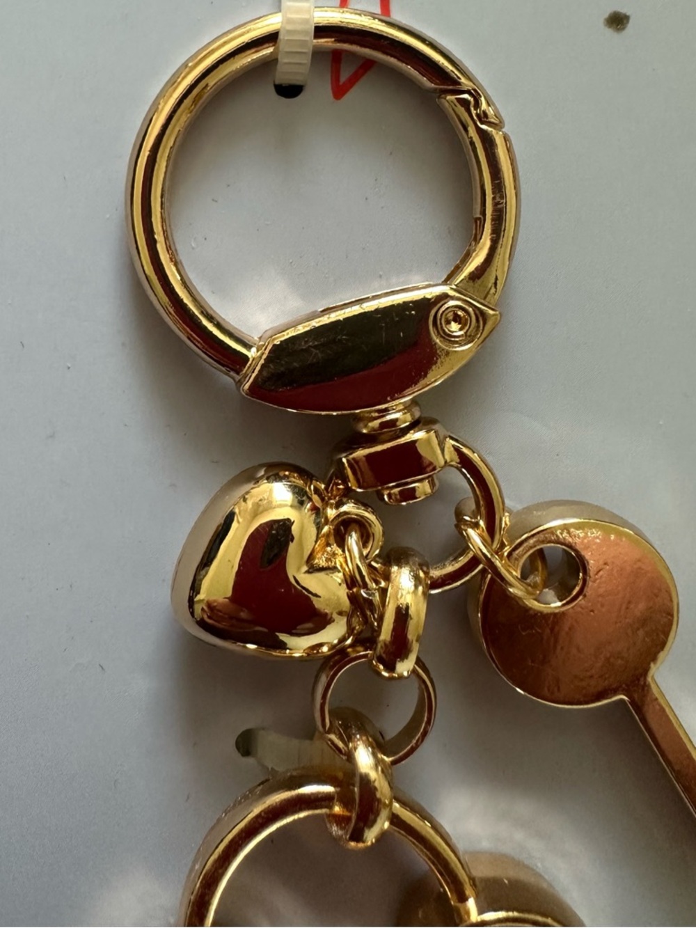 Studio Red Enamel Heart Lock Keychain with Gold Accents - Picture 5 of 6